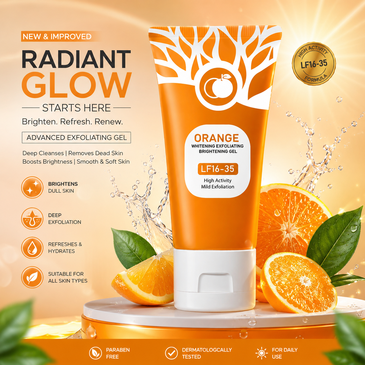 Orange Enzyme Skincare Gel 80g – Exfoliating & Hydrating Formula