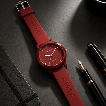 Ladies Waterproof Watch – Elegant Round Dial Soft Strap Watch