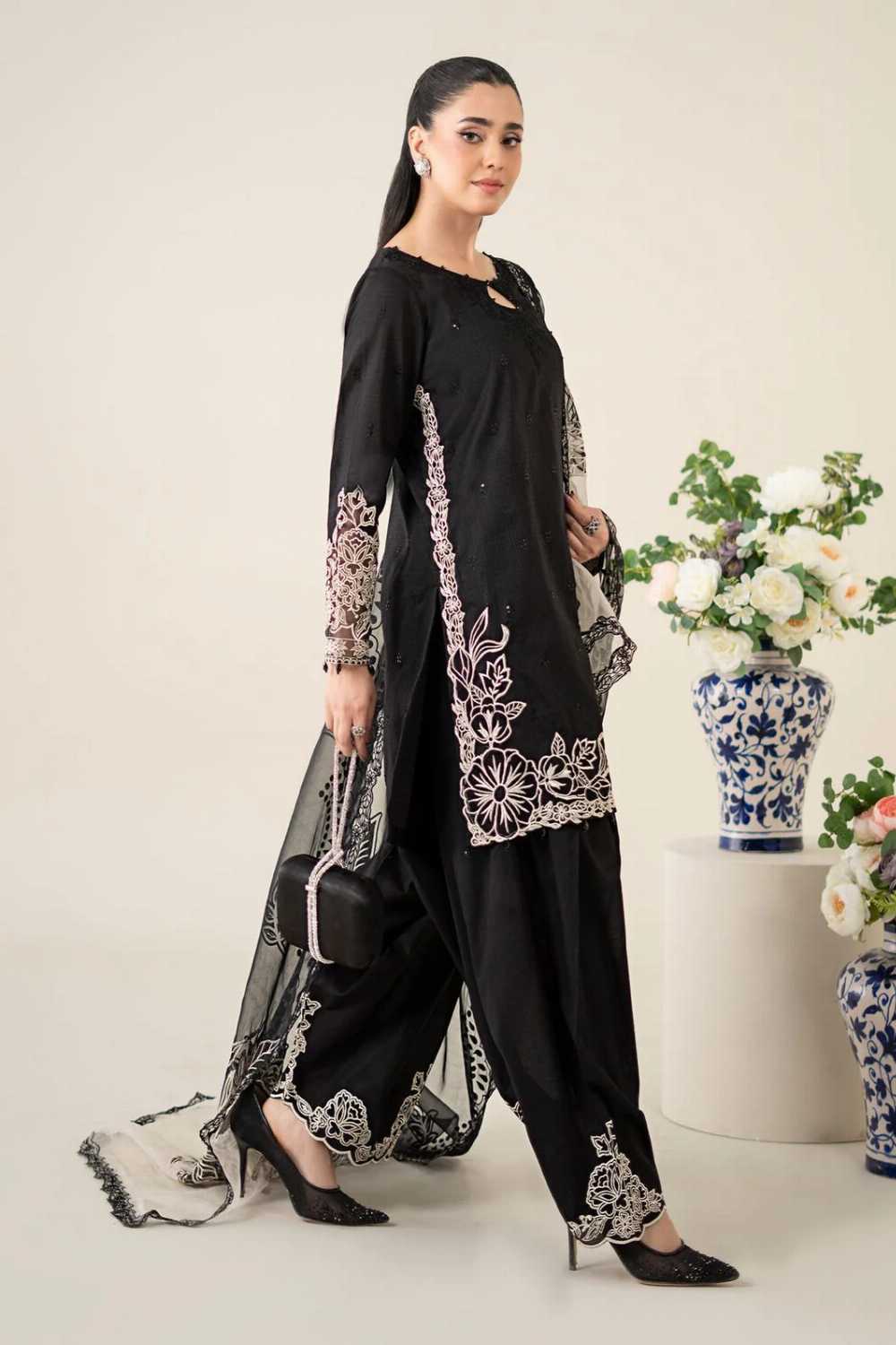 Luxury Chiffon Unstitched 3PCS – Elegant Women's Formal Wear